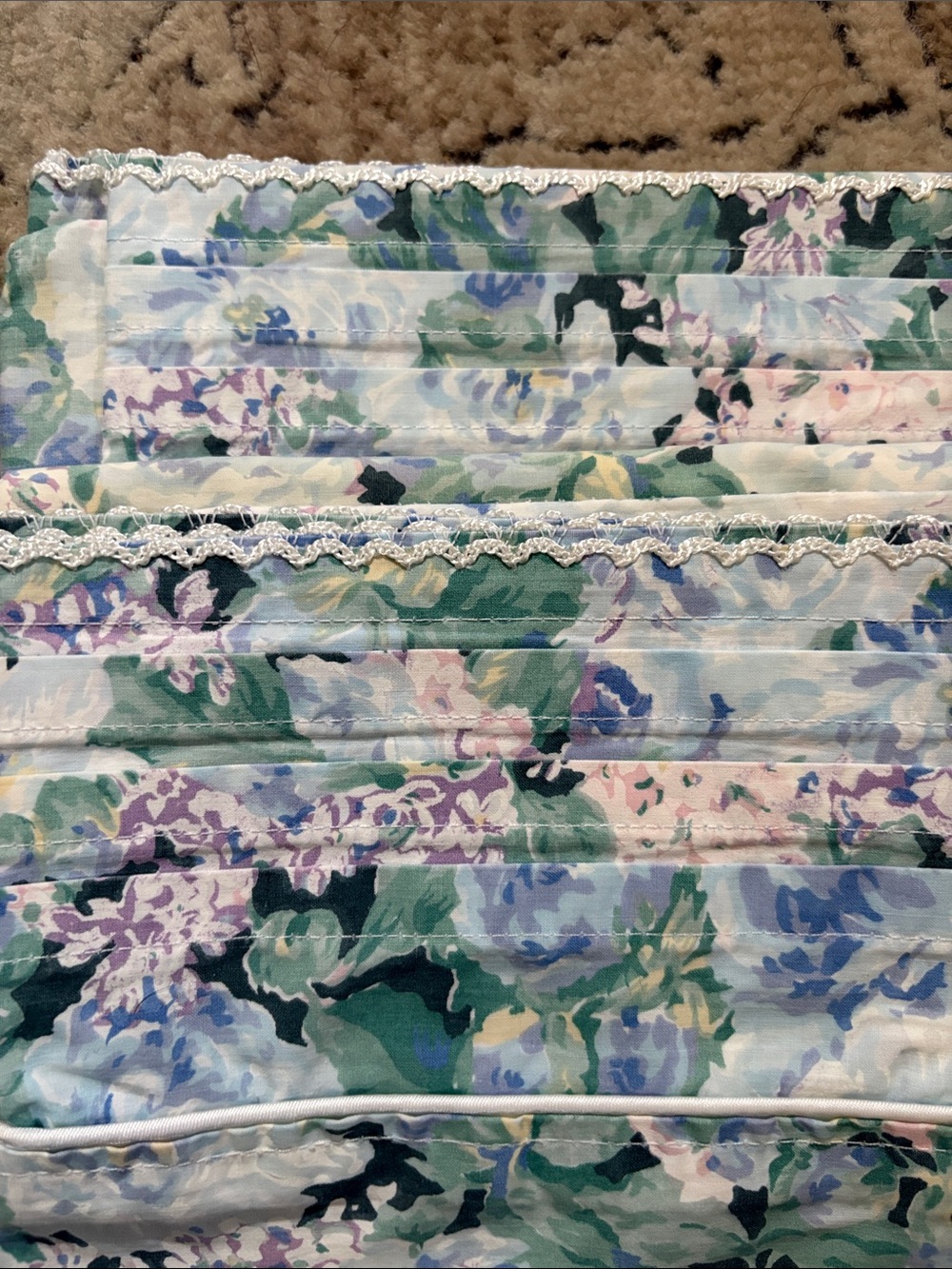 Vintage delphinium queen pillowcases by Eileen West